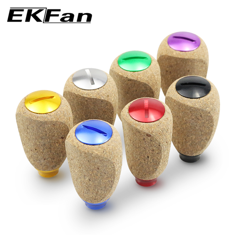 Reel Drag Knob - EKFan 1PC 42mm Cork Wooden Spinning